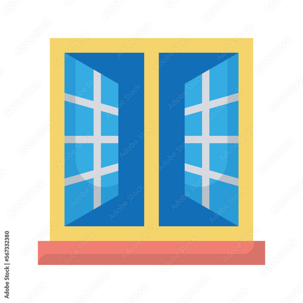 Window Casement Vector Flat Icon Design illustration. Furniture Symbol on White background EPS 10 File Window Casement Vector Flat Icon Design illustration. Furniture Symbol on White background EPS 10 File