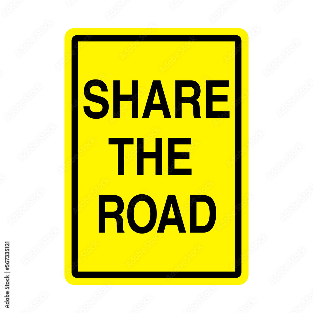 Share the Road Sign on Transparent Background