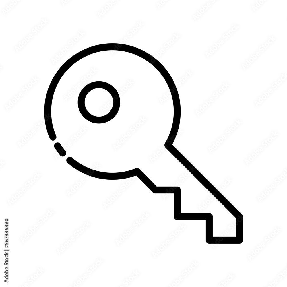 Key line icon. Protection, lock, privacy, secret, password, magnifier, calculation, tick, account, electronics, access, firewall, internet, cyber security. security concept. vector black line icon Key line icon. Protection, lock, privacy, secret, password, magnifier, calculation, tick, account, electronics, access, firewall, internet, cyber security. security concept. vector black line icon