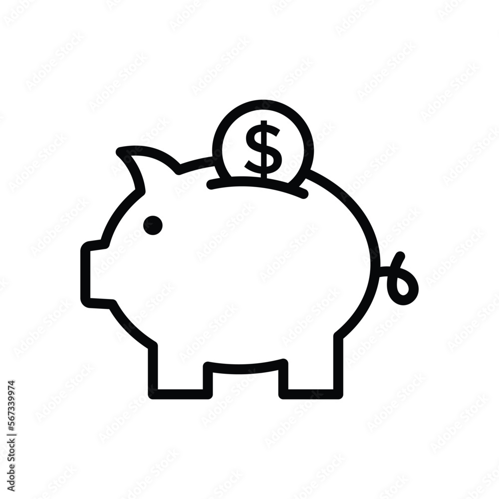 piggy bank icon vector design template in white background piggy bank icon vector design template in white background