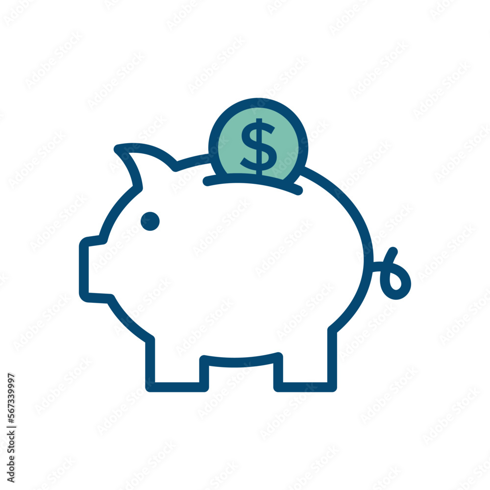 piggy bank icon vector design template in white background piggy bank icon vector design template in white background