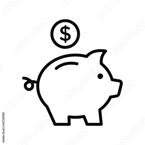 piggy bank icon vector design template in white background