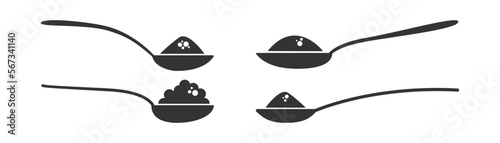 Spoon with sugar, salt, flour or other ingredient icon