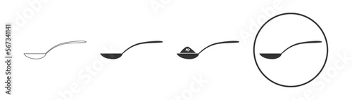 Spoon with sugar, salt, flour or other ingredient icon