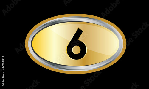 Number Gold Elips Elegant Silver Logo