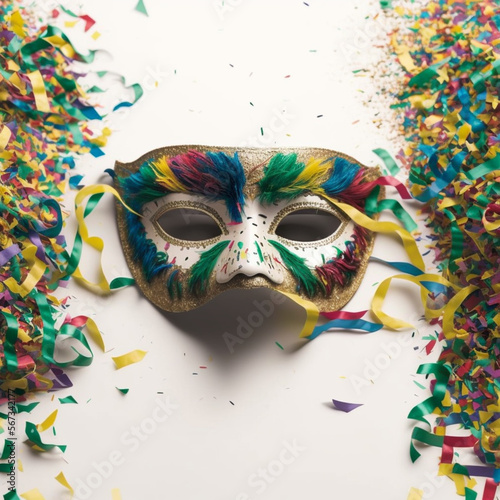 Colorful carnival mask with glitter