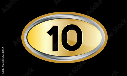 Number Gold Elips Elegant Silver Logo