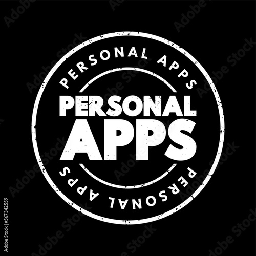 Personal Apps text stamp, concept background