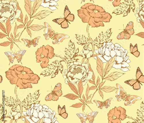 Seamless abstract floral pattern. Fashion textiles  fabric  packaging. 