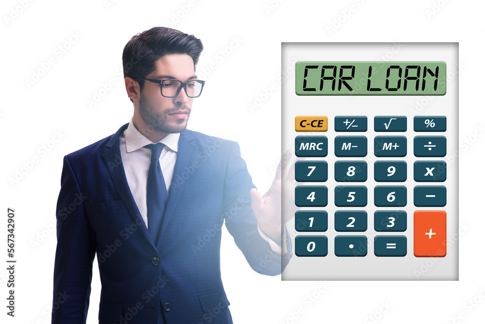 Concept of car loan with calculator Concept of car loan with calculator