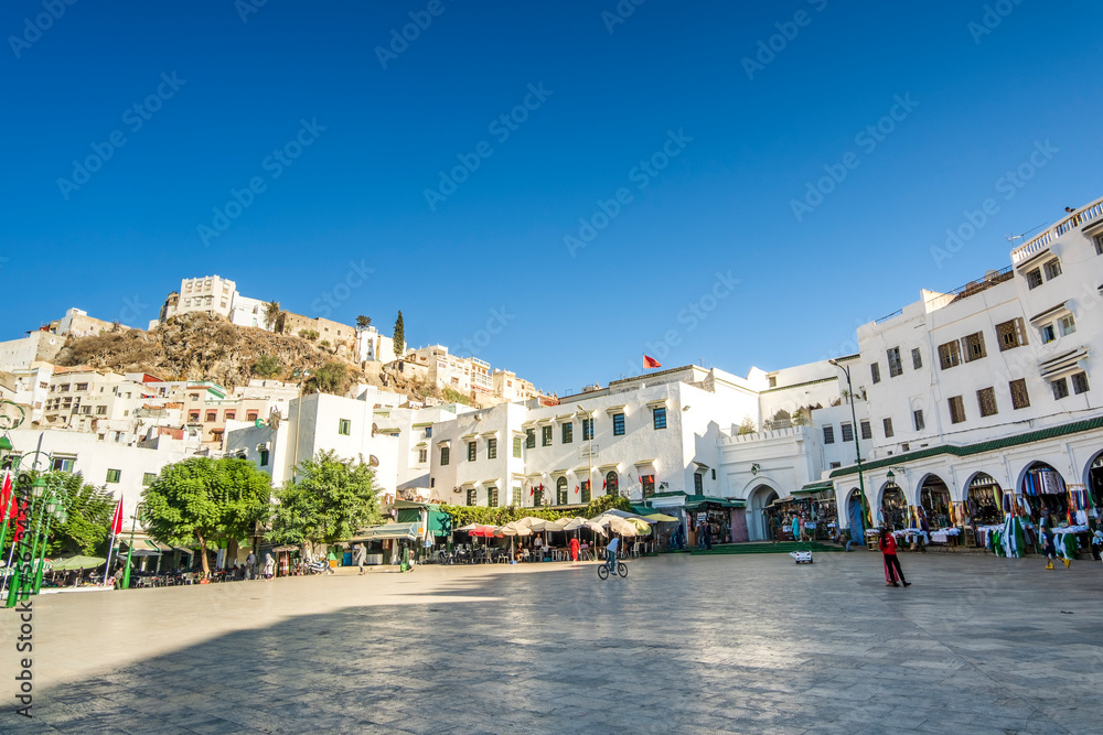 Main square in Moulay Idriss, Morocco,  Africa