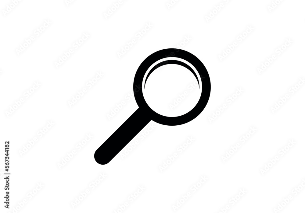 Magnifying glass, search icon. Vector icon isolated in white background. Magnifying glass, search icon. Vector icon isolated in white background.