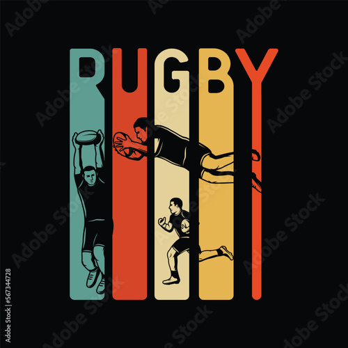 Vintage 1970's Style Rugby, Rugby Sports Gift