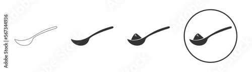Spoon with sugar, salt, flour or other ingredient icon