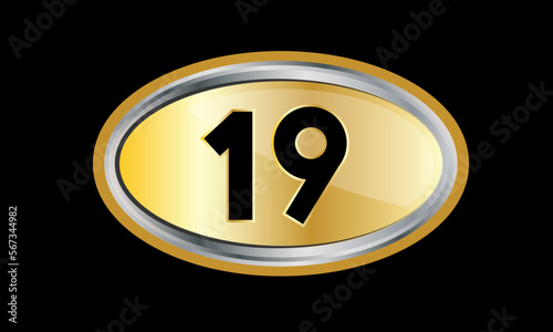 Number Gold Elips Elegant Silver Logo