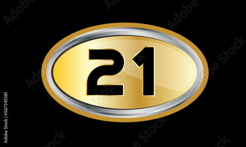 Number Gold Elips Elegant Silver Logo