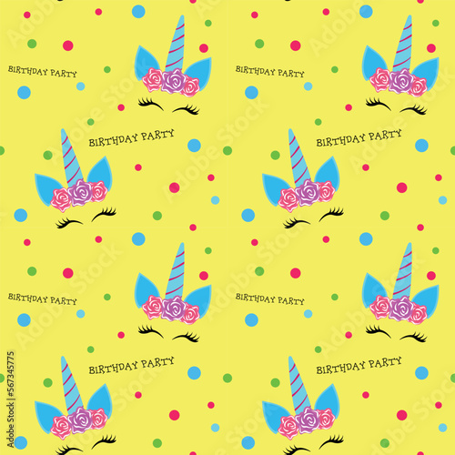 Cute unicorn - seamless pattern