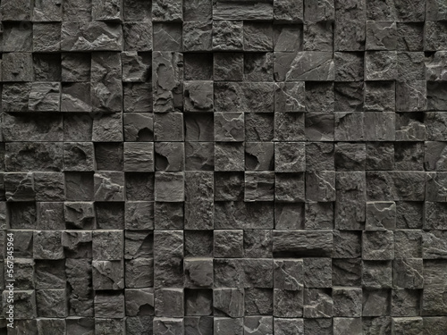 Surface texture of decorative dark grey artificial stone