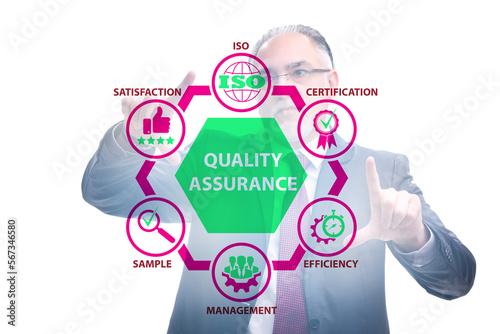 Businessman in quality assurance concept