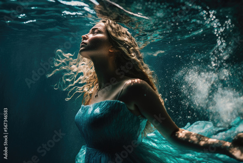 水中の美少女, Generative AI © HiroSund