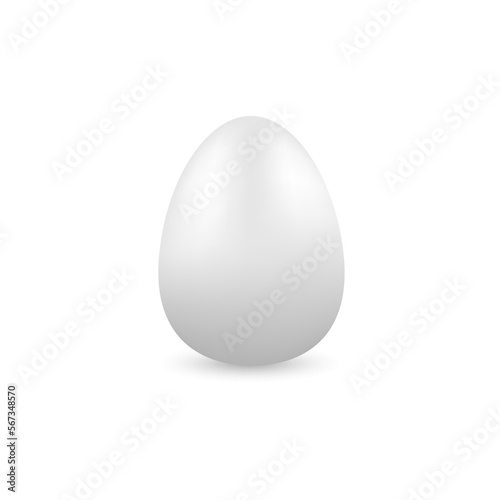 White egg on a white background