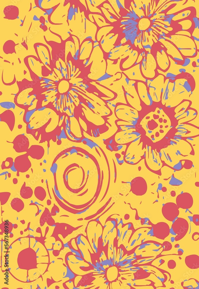 abstract floral background with flowers