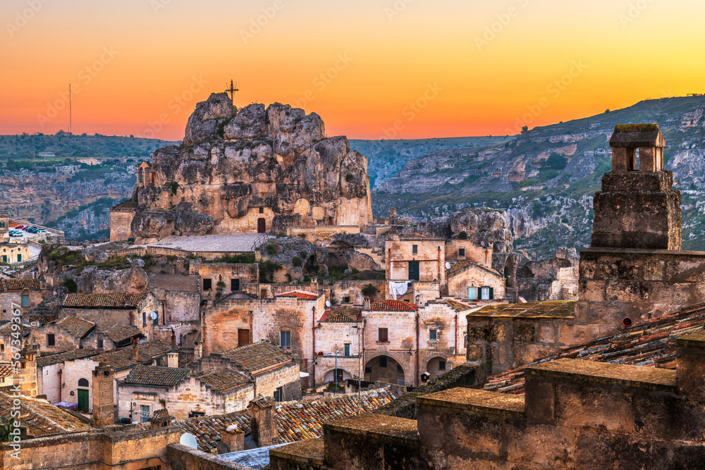 Matera, Italy with Chiesa Rupestre