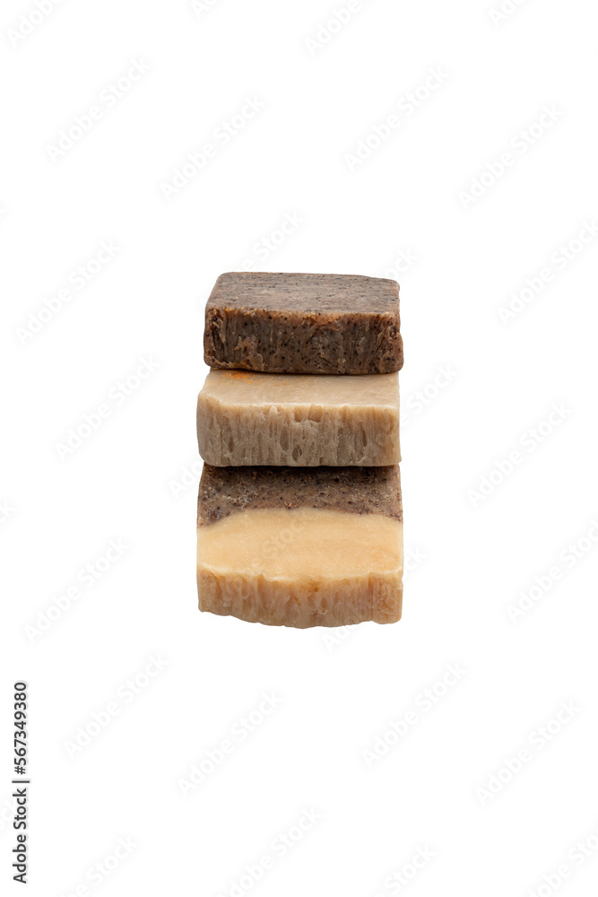 Homemade natural soap on transparent background Homemade natural soap on transparent background