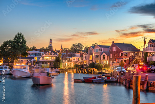 Rockport, Massachusetts, USA Downtown and Harbor photo