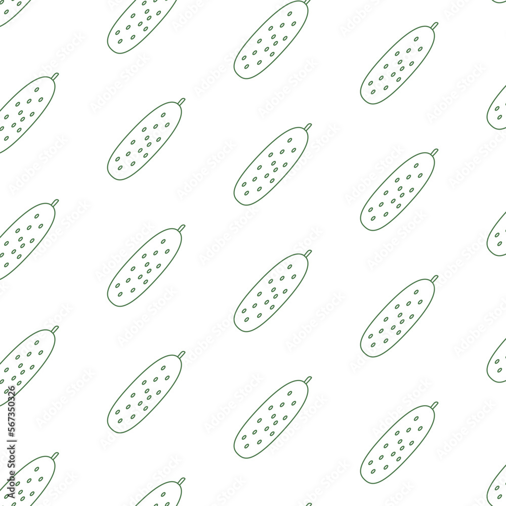 Cucumber, seamless pattern, vector. Green cucumber on a white background. Cucumber, seamless pattern, vector. Green cucumber on a white background.