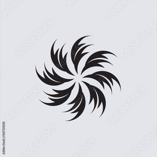 mandala leaf logo icon design vector image