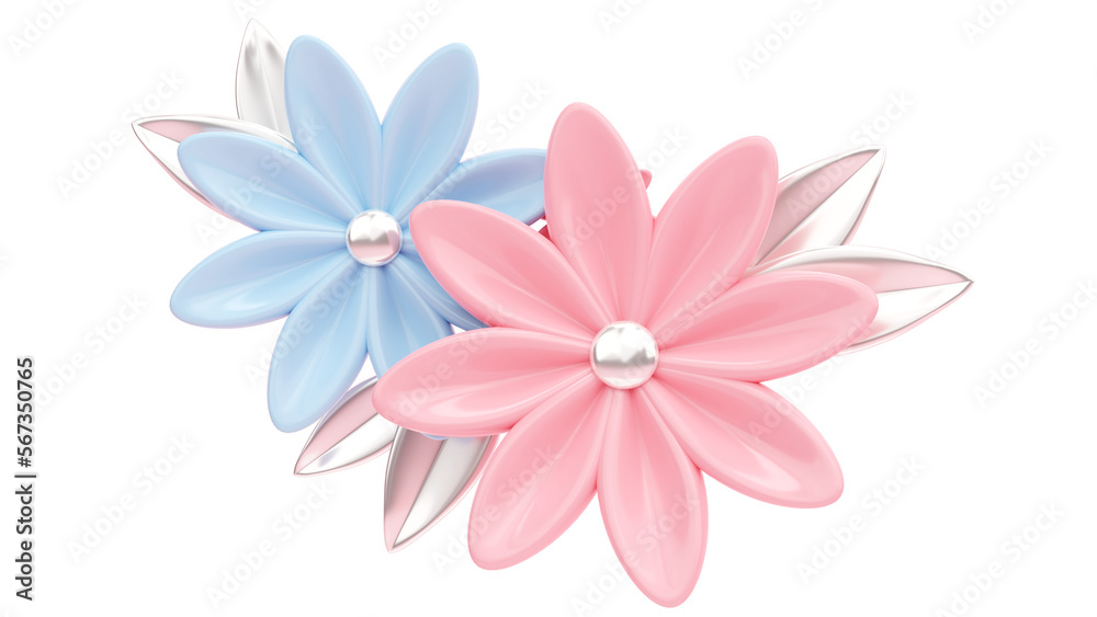 Fototapeta premium 3d bouquet of spring flowers