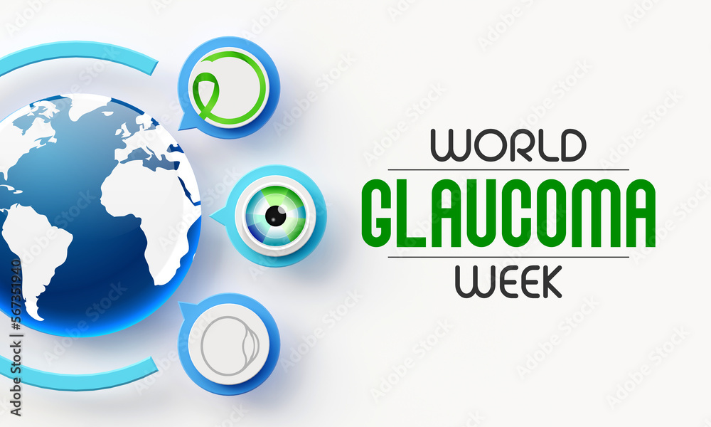 World Glaucoma Week is observed every year in March, it is a group of eye conditions that damage the optic nerve, the health of which is vital for good vision. 3D Rendering World Glaucoma Week is observed every year in March, it is a group of eye conditions that damage the optic nerve, the health of which is vital for good vision. 3D Rendering
