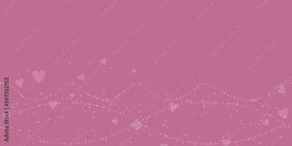 Background with heart for Valentine's Day pink color