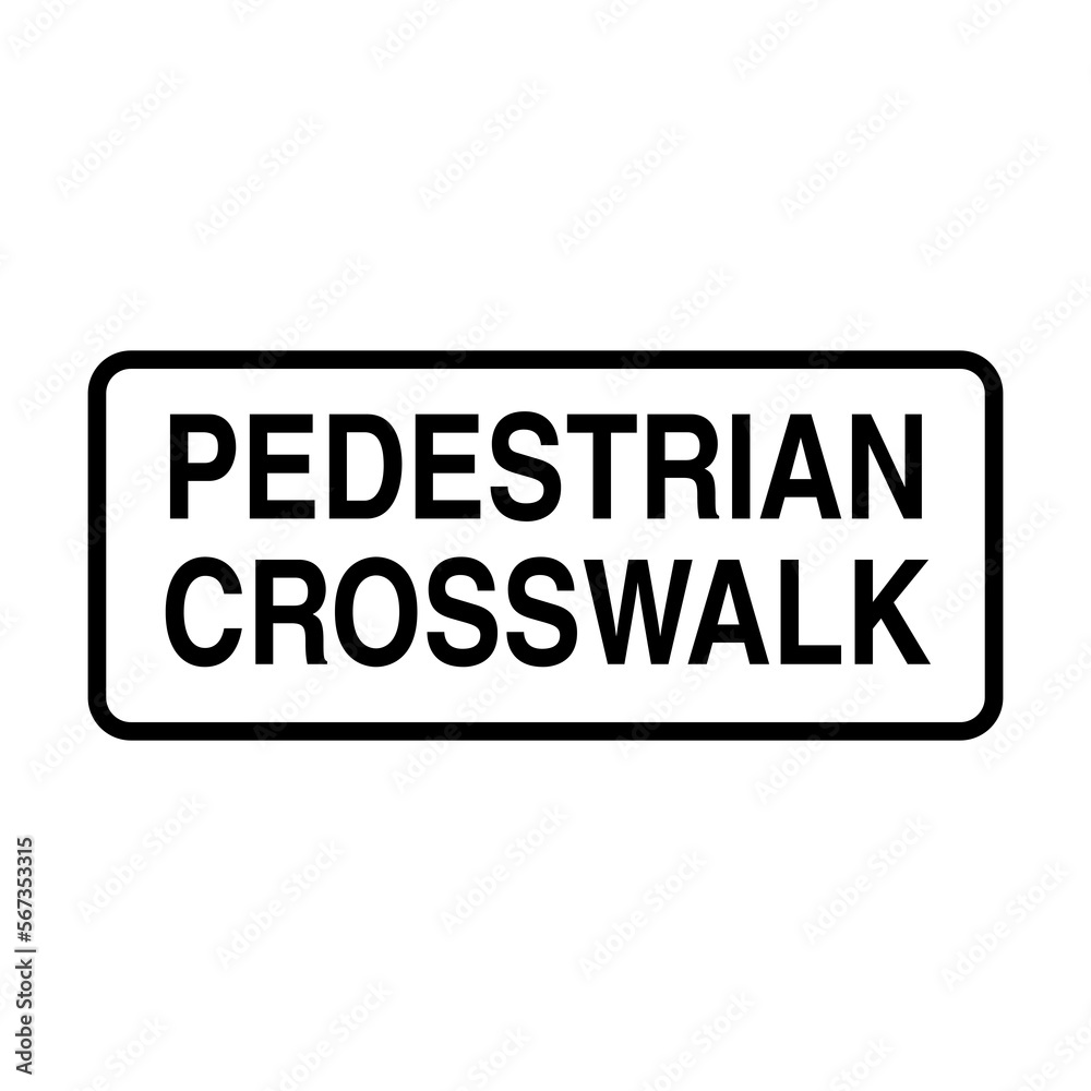 Pedestrian Crosswalk Road Sign on Transparent Background