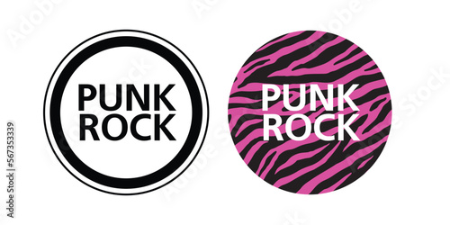 Punk rock sign. Vestor symbol or banner illustration
