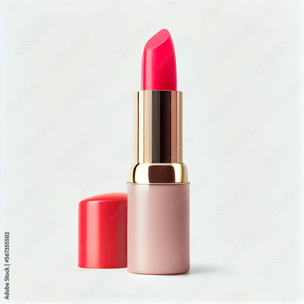 Lipstick and tube. Lipstick. Makeup. Red makeup. Pink lipstick. Simplistic Lipstick. Lipstick tube no logo. Lipstick isolated on white background Lipstick and tube. Lipstick. Makeup. Red makeup. Pink lipstick. Simplistic Lipstick. Lipstick tube no logo. Lipstick isolated on white background