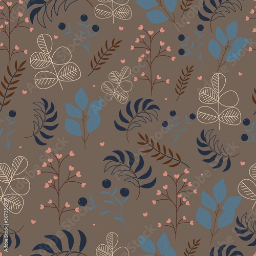 Seamless flowers pattern in vintage style