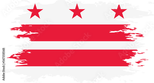 District of Columbia flag grunge brush color image vector