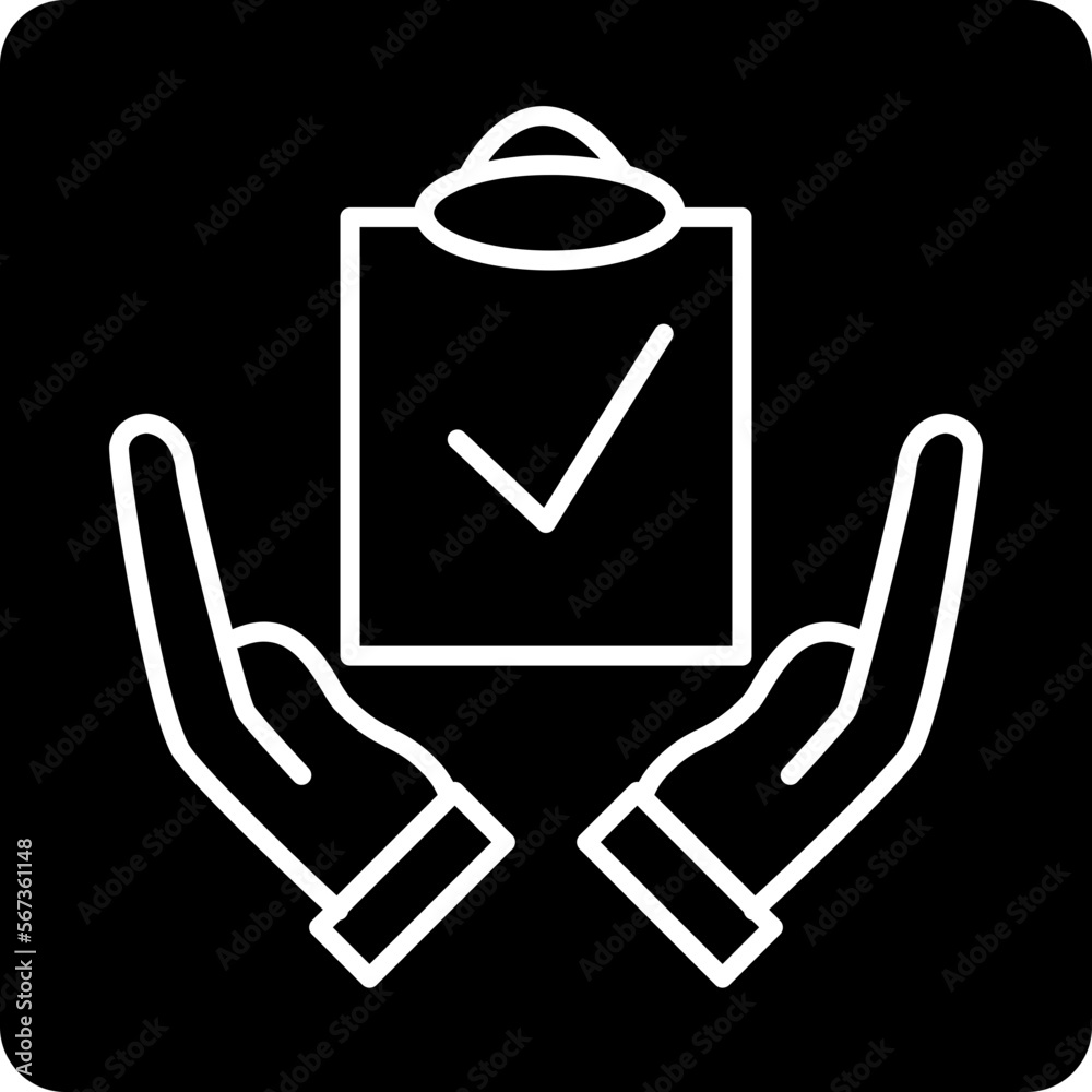 solid Hand Task done design vector icon