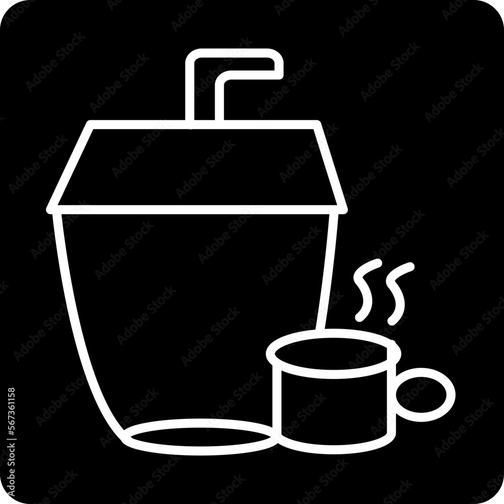 solid hot coffee design vector icon solid hot coffee design vector icon