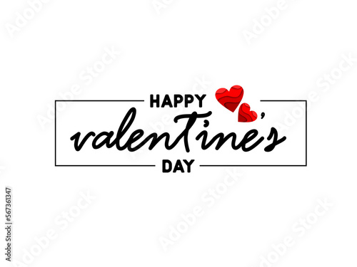 happy valentine`s day typography. vector text design with heart shape, valentine`s day banner, web banner design for social media, ad, tag, advertisement, printing media, celebration 