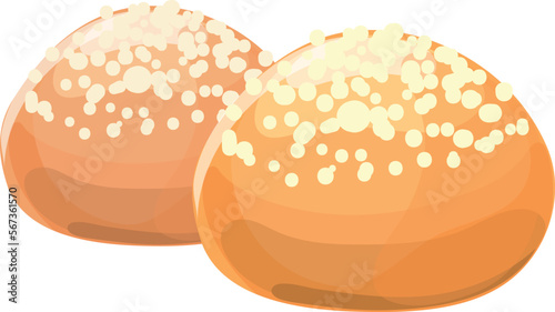 Sweet bun. Tasty bread roll cartoon icon