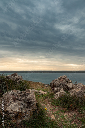 Rocks with mediterraneam sea and cloudy sky   Island Dugi Otok, Croatia © Heide