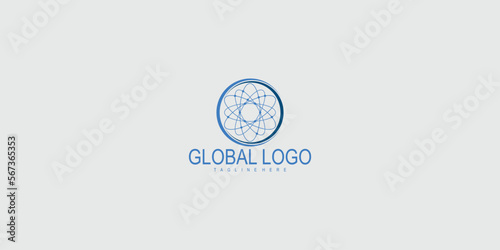 Creative global logo design premium vector
