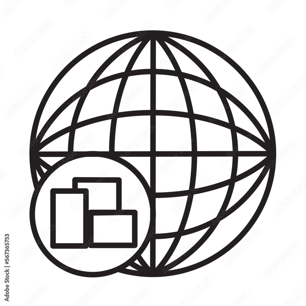 WORLD WIDE SHIPPING design vector icon WORLD WIDE SHIPPING design vector icon