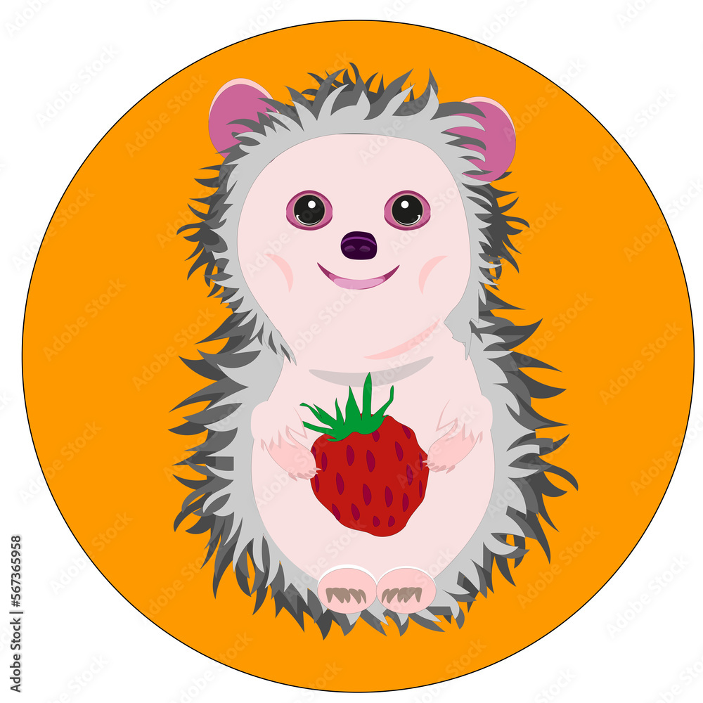 hedgehog and strawberry