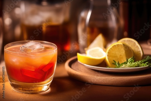 High-Resolution Close-Up Image of a Luxury Colorful and Refreshing Cocktail, Perfect for Adding a Touch of Fun and Vibrancy to any Design Project