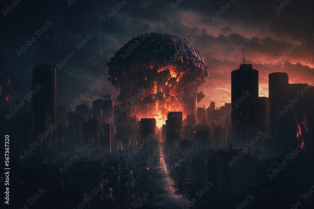  Abandoned Tokyo City in the future. Empty roads and a dystopian atmosphere in a post-apocalyptic Japan - Generative AI