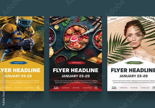 Universal flyer, poster or cover layout with grunge elements for various events